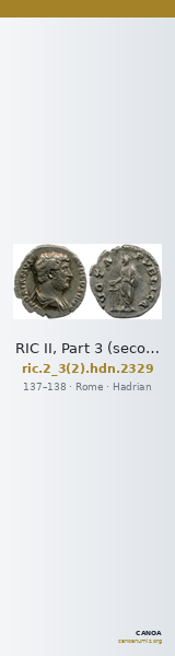 RIC II, Part 3 (second edition) Hadrian 2329 — CANOA