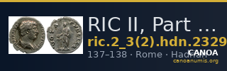 RIC II, Part 3 (second edition) Hadrian 2329 — CANOA
