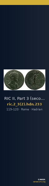 RIC II, Part 3 (second edition) Hadrian 233 — CANOA