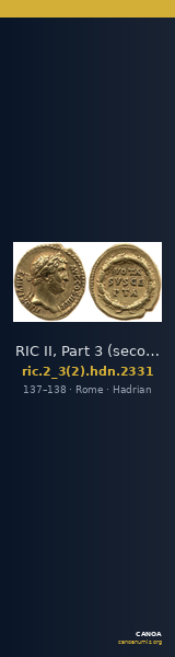 RIC II, Part 3 (second edition) Hadrian 2331 — CANOA
