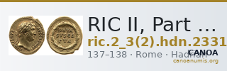 RIC II, Part 3 (second edition) Hadrian 2331 — CANOA