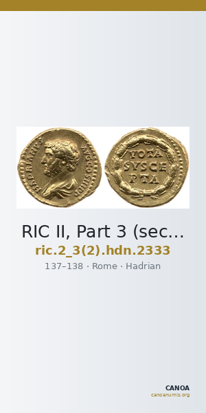 RIC II, Part 3 (second edition) Hadrian 2333 — CANOA