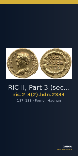 RIC II, Part 3 (second edition) Hadrian 2333 — CANOA