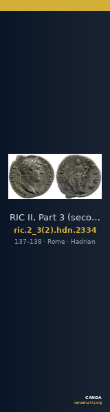 RIC II, Part 3 (second edition) Hadrian 2334 — CANOA