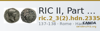 RIC II, Part 3 (second edition) Hadrian 2335 — CANOA