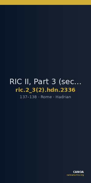 RIC II, Part 3 (second edition) Hadrian 2336 — CANOA