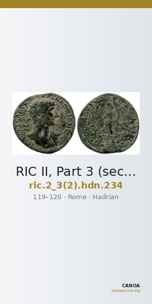 RIC II, Part 3 (second edition) Hadrian 234 — CANOA