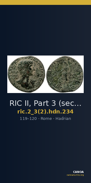 RIC II, Part 3 (second edition) Hadrian 234 — CANOA