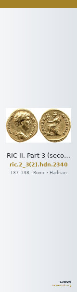 RIC II, Part 3 (second edition) Hadrian 2340 — CANOA