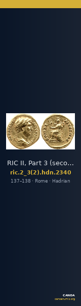 RIC II, Part 3 (second edition) Hadrian 2340 — CANOA