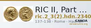 RIC II, Part 3 (second edition) Hadrian 2340 — CANOA