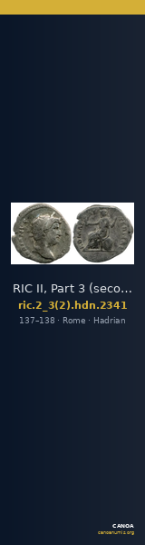 RIC II, Part 3 (second edition) Hadrian 2341 — CANOA