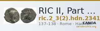 RIC II, Part 3 (second edition) Hadrian 2341 — CANOA
