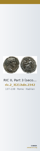 RIC II, Part 3 (second edition) Hadrian 2342 — CANOA
