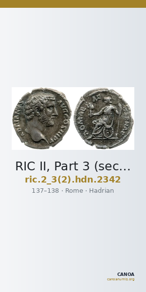 RIC II, Part 3 (second edition) Hadrian 2342 — CANOA