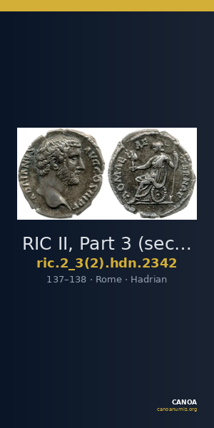 RIC II, Part 3 (second edition) Hadrian 2342 — CANOA