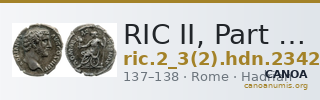 RIC II, Part 3 (second edition) Hadrian 2342 — CANOA