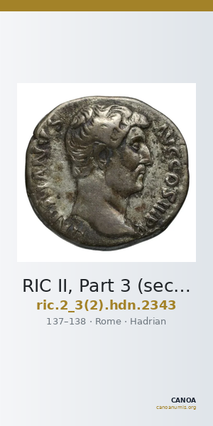 RIC II, Part 3 (second edition) Hadrian 2343 — CANOA