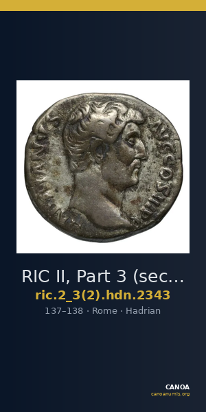RIC II, Part 3 (second edition) Hadrian 2343 — CANOA