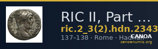 RIC II, Part 3 (second edition) Hadrian 2343 — CANOA