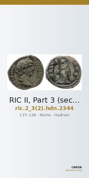 RIC II, Part 3 (second edition) Hadrian 2344 — CANOA