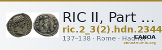 RIC II, Part 3 (second edition) Hadrian 2344 — CANOA