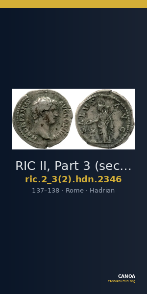 RIC II, Part 3 (second edition) Hadrian 2346 — CANOA
