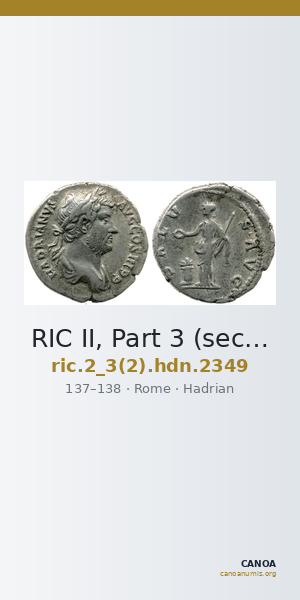 RIC II, Part 3 (second edition) Hadrian 2349 — CANOA