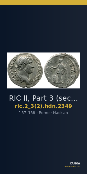 RIC II, Part 3 (second edition) Hadrian 2349 — CANOA