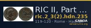 RIC II, Part 3 (second edition) Hadrian 235 — CANOA