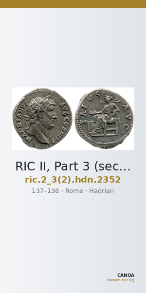 RIC II, Part 3 (second edition) Hadrian 2352 — CANOA