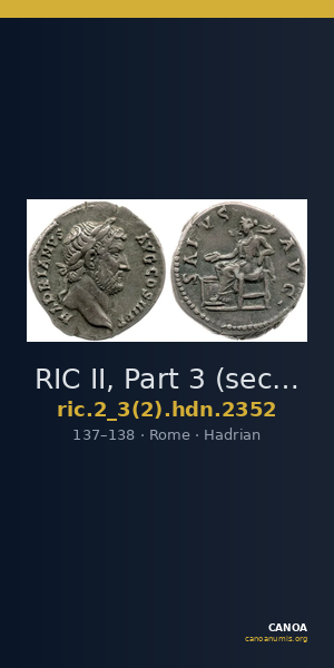 RIC II, Part 3 (second edition) Hadrian 2352 — CANOA