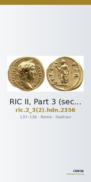 RIC II, Part 3 (second edition) Hadrian 2356 — CANOA