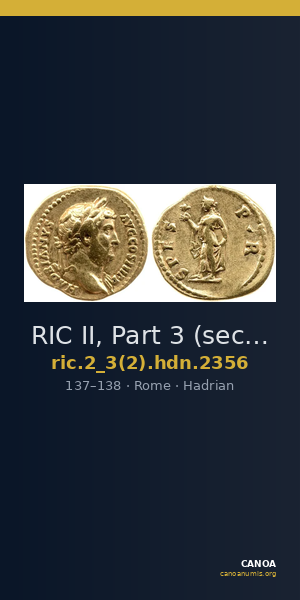 RIC II, Part 3 (second edition) Hadrian 2356 — CANOA