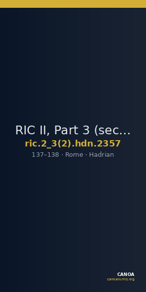 RIC II, Part 3 (second edition) Hadrian 2357 — CANOA