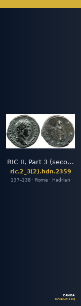 RIC II, Part 3 (second edition) Hadrian 2359 — CANOA