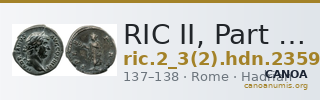 RIC II, Part 3 (second edition) Hadrian 2359 — CANOA