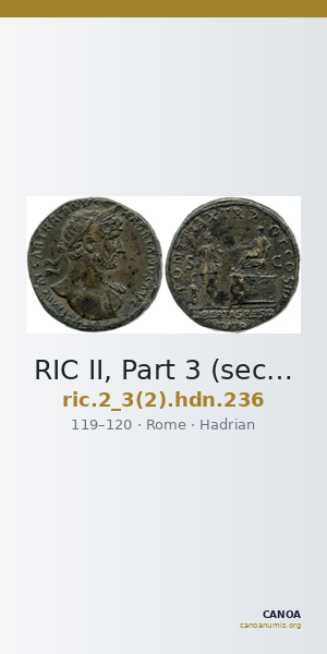 RIC II, Part 3 (second edition) Hadrian 236 — CANOA