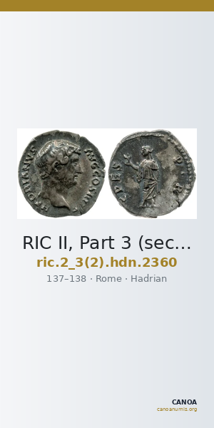 RIC II, Part 3 (second edition) Hadrian 2360 — CANOA