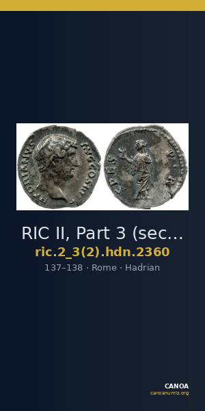 RIC II, Part 3 (second edition) Hadrian 2360 — CANOA