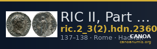 RIC II, Part 3 (second edition) Hadrian 2360 — CANOA
