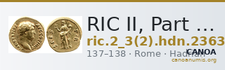 RIC II, Part 3 (second edition) Hadrian 2363 — CANOA