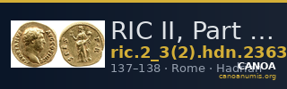 RIC II, Part 3 (second edition) Hadrian 2363 — CANOA
