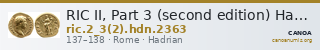 RIC II, Part 3 (second edition) Hadrian 2363 — CANOA