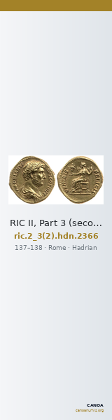 RIC II, Part 3 (second edition) Hadrian 2366 — CANOA