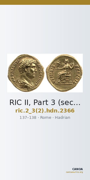 RIC II, Part 3 (second edition) Hadrian 2366 — CANOA