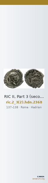 RIC II, Part 3 (second edition) Hadrian 2368 — CANOA