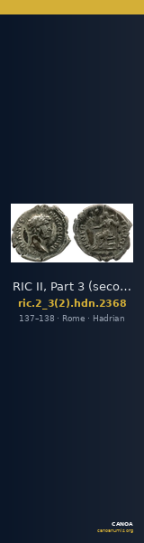 RIC II, Part 3 (second edition) Hadrian 2368 — CANOA
