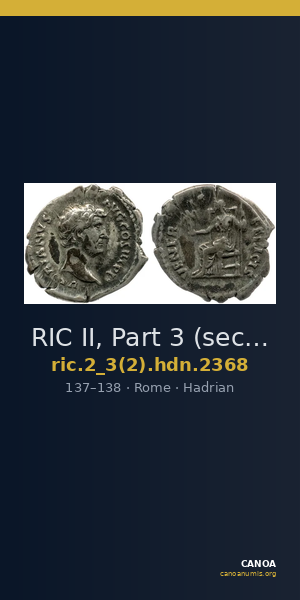 RIC II, Part 3 (second edition) Hadrian 2368 — CANOA