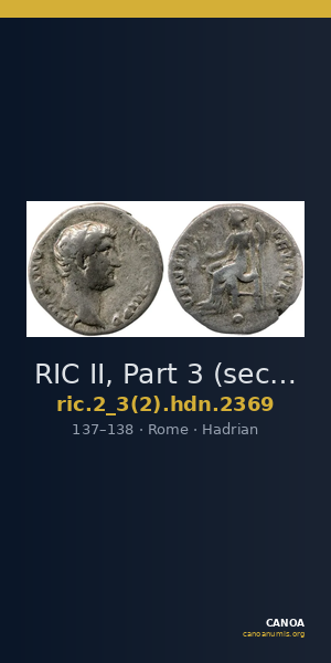 RIC II, Part 3 (second edition) Hadrian 2369 — CANOA